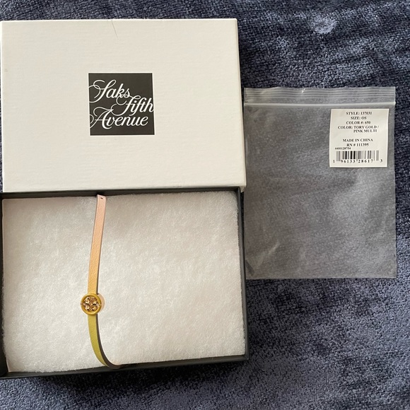 Tory Burch Miller 18K-Gold-Plated, Enamel, & Leather Wrap Bracelet - Picture 10 of 10